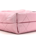 Metallic Lambskin Lacquered Monochrome Quilted Mini Chanel 22 Pink