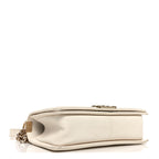 Caviar Quilted Medium Boy Flap White