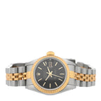 Stainless Steel 18K Yellow Gold 26mm Oyster Perpetual Datejust Watch Black 69173