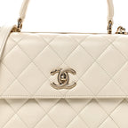 Lambskin Quilted Small Trendy CC Dual Handle Flap Bag White