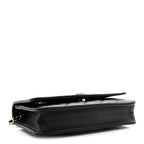 Lambskin Quilted Enamel CC Wallet On Chain WOC Black