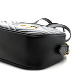 Calfskin Matelasse Small GG Marmont Chain Shoulder Bag Black