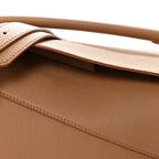 Grained Calfskin Medium Puzzle Edge Bag Toffee