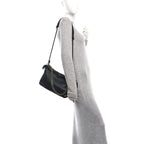 Mellow Nappa Medium Donut Chain Flamenco Knot Clutch Black