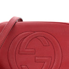 Pebbled Calfskin Small Soho Disco Bag Vibrant Red