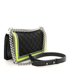 Canvas Quilted Medium Fluo Boy Flap Black Grey Yellow