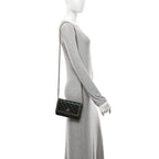 Lambskin Quilted Chain Around Wallet On Chain WOC Black