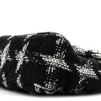 Tweed Quilted Maxi Chanel 19 Flap Black White