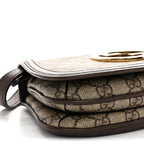GG Supreme Monogram Textured Dollar Calfskin Mini Blondie Chain Shoulder Flap Bag Beige Ebony New Acero