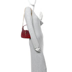 Calfskin Beaded Embroidery GG Monogram Mini Jackie 1961 Cherry Red
