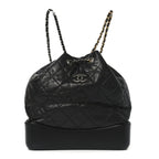 Aged Calfskin Quilted Small Gabrielle Backpack Black