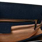 Textured Calfskin Web Medium Ophidia Chain Shoulder Bag Blue Agata