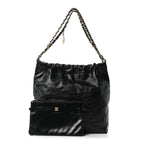 Shiny Calfskin Quilted Small Chanel 22 Black