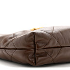 Shiny Calfskin Quilted Mini Chanel 22 Brown