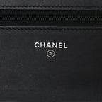 Patent Calfskin Quilted Boy Wallet On Chain WOC Black