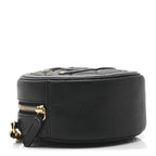 Caviar Quilted Round Filigree Crossbody Black