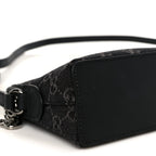 Denim Cuoio Harness GG Monogram Small Ophidia Dome Shoulder Bag Black Medium Grey