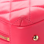 Lambskin Quilted Small Trendy CC Bowling Bag Pink