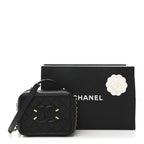 Caviar Quilted Small CC Filigree Vanity Case Black