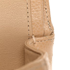 Caviar Quilted Small Double Flap Beige