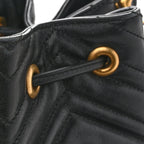 Calfskin Matelasse Sylvie Web GG Marmont Bucket Bag Black