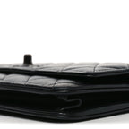 Lambskin Quilted Trendy CC Wallet On Chain WOC So Black