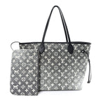 Denim Monogram Jacquard Neverfull MM Grey