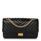 Aged Calfskin Chevron Quilted 2.55 Reissue 225 Flap Black