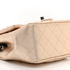 Metallic Lambskin Quilted Mini Square Flap Gold Black