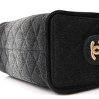 Washed Denim Quilted Mini Chanel 25 Handbag Black
