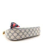 GG Supreme Monogram Textured Dollar Calfskin Web Small Ophidia GG Handbag Beige Blue