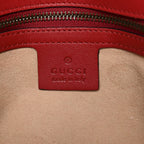 Calfskin Matelasse Small GG Marmont Shoulder Bag Hibiscus Red