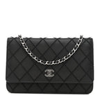 Calfskin Whipstitch Wallet On Chain WOC Black