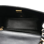 Lambskin Quilted Mini Square Flap Black