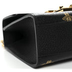 Grained Calfskin Bee Star Small Padlock Shoulder Bag Black