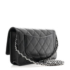 Caviar Quilted Wallet on Chain WOC Black