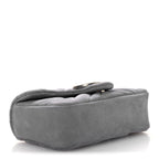 Nubuck Matelasse Mini GG Marmont Shoulder Bag Grey