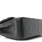 Lambskin Quilted Jumbo Double Flap Black