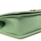Caviar Quilted Medium Boy Flap Green