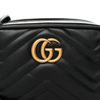 Calfskin Matelasse Mini GG Marmont Chain Shoulder Bag Black