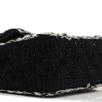 Tweed Braided Mini Rectangular Flap Black
