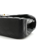 Lambskin Quilted Jumbo Double Flap  Black