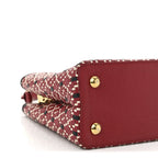 Calfskin Woven Capucines PM Black Red