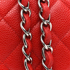 Caviar Quilted Maxi Double Flap Red