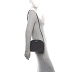 Denim Cuoio Harness GG Monogram Small Ophidia Dome Shoulder Bag Black Medium Grey