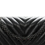 Aged Calfskin Chevron Quilted 2.55 Reissue 225 Flap So Black