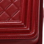 Lambskin Quilted Medium Boy Flap Red