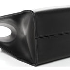 Polished Saddle Calfskin Small Alexia Bag Black