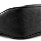 Pebbled Calfskin Small Soho Disco Bag Black