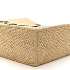 X PAULA'S IBIZA Raffia Font Tote Natural Tan